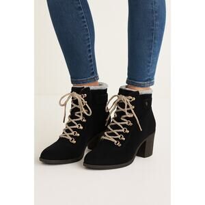 Dr. Scholl’s Original Collection Black Heeled Lace-Up Boots 7.5M